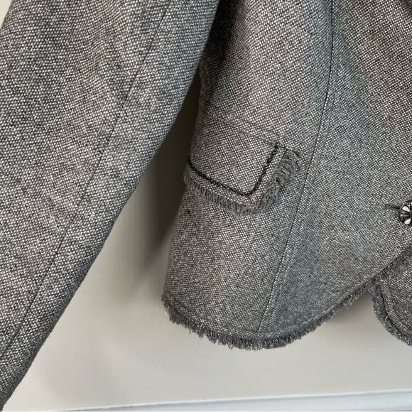 Cache metallic wool linen lurez tweed asymmetrical jacket size small - Picture 7 of 7